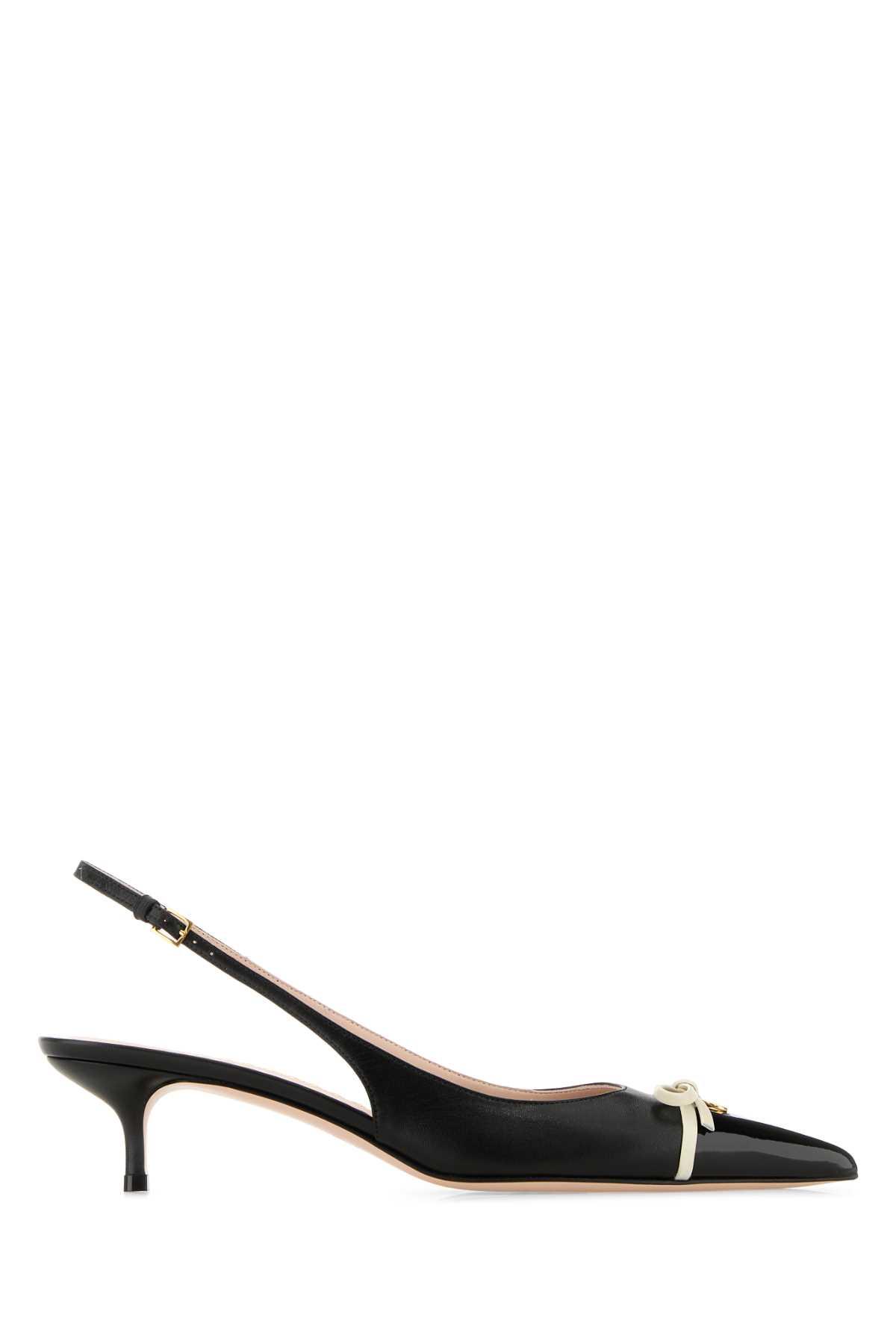 valentino garavani black leather vlogo pumps