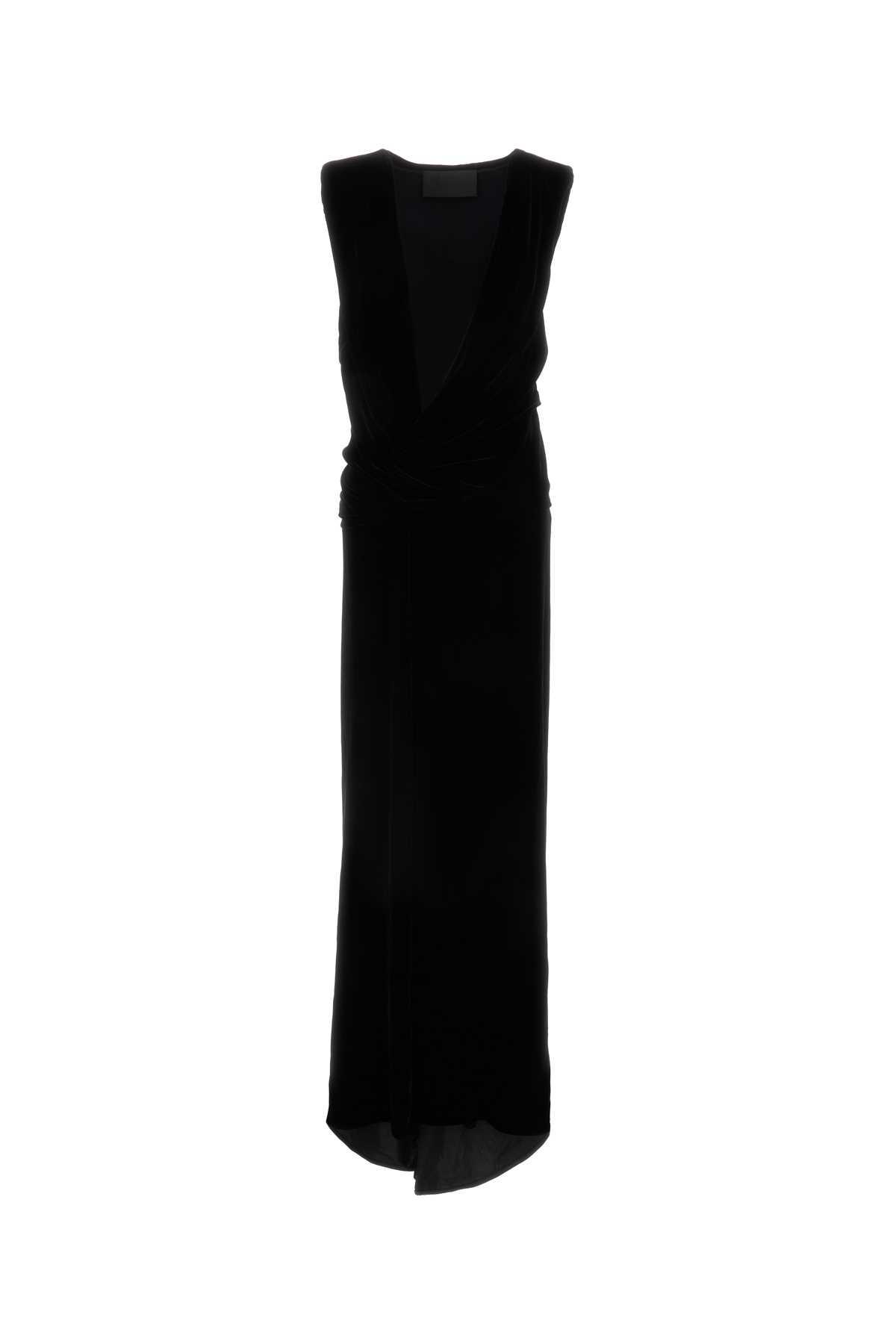 valentino garavani black velvet long dress