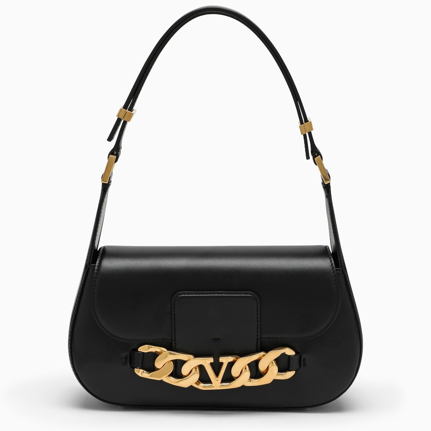 valentino garavani black vlogo chain shoulder bag
