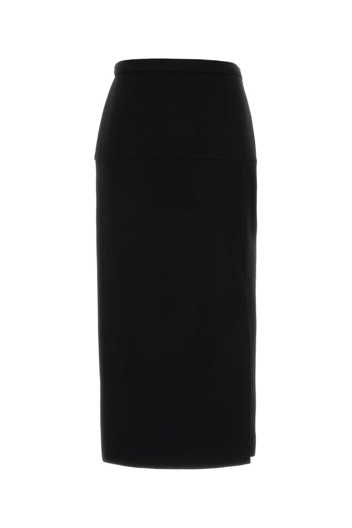valentino garavani black wool skirt