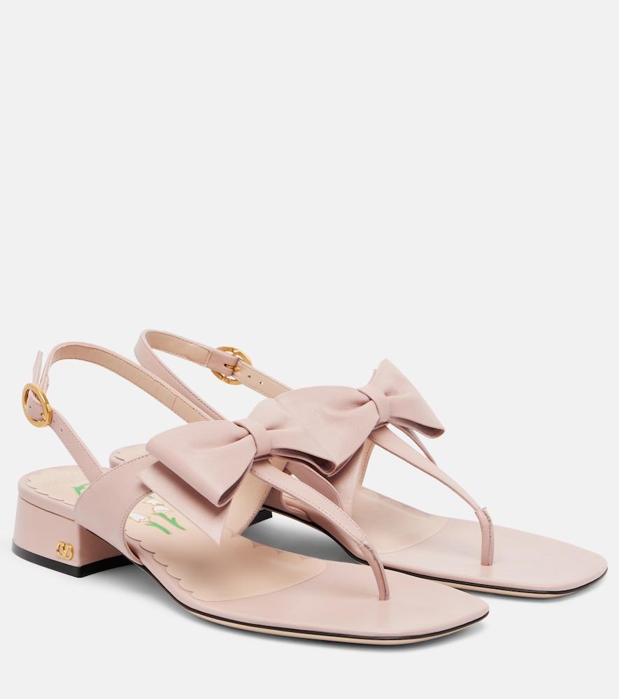 valentino garavani bowow 25 leather thong sandals