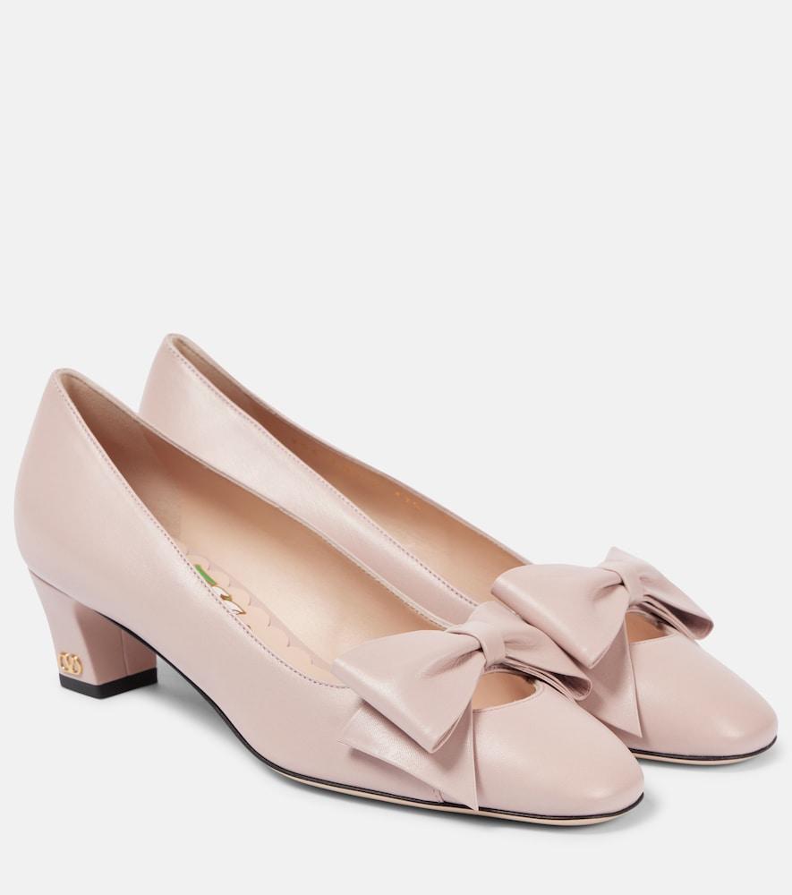valentino garavani bowow 45 leather pumps