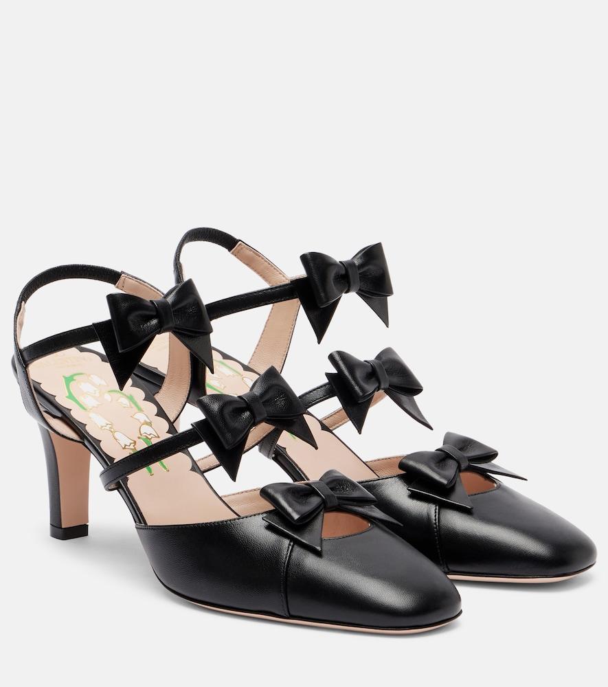 valentino garavani bowow 75 leather slingback pumps