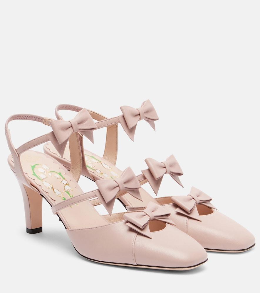 valentino garavani bowow 75 leather slingback pumps