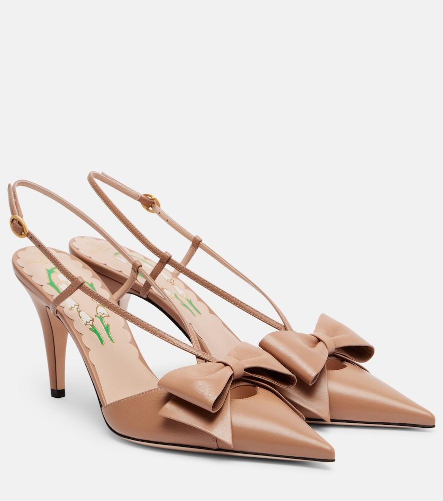 valentino garavani bowow 85 leather slingback pumps