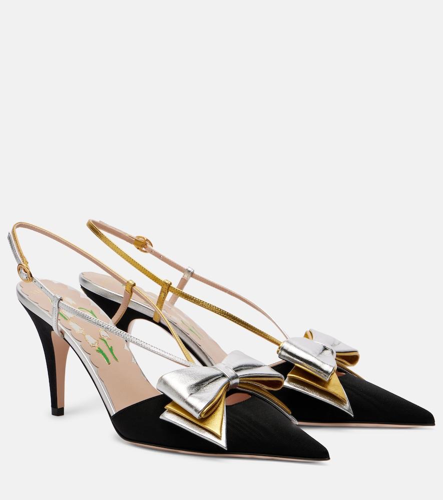 valentino garavani bowow 85 moiré slingback pumps