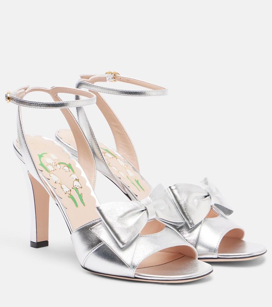 valentino garavani bowow 95 leather sandals