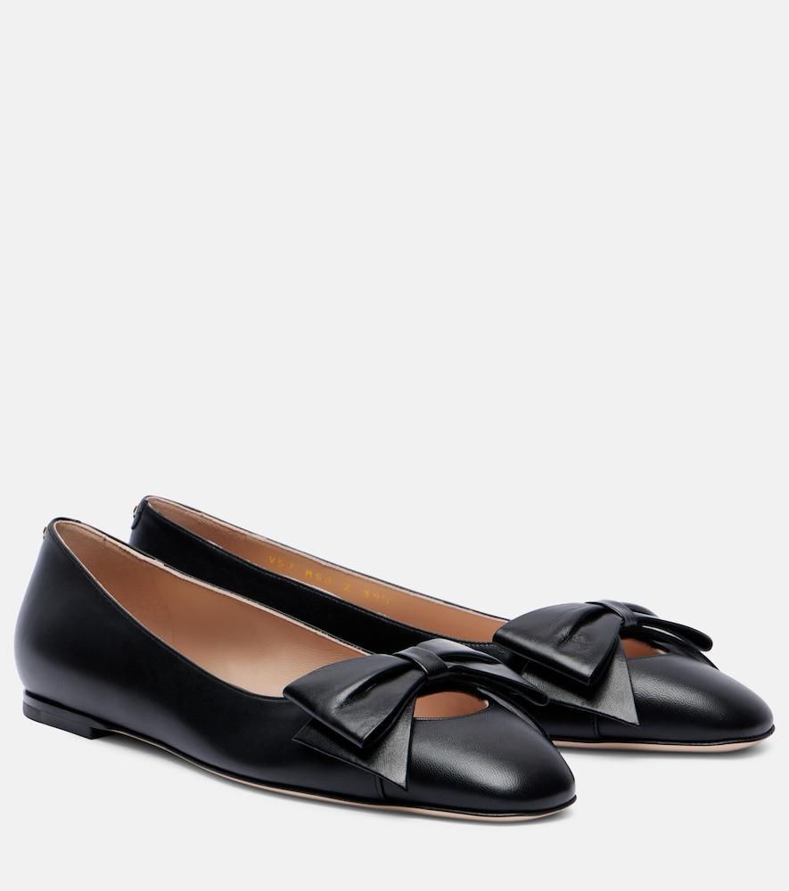 valentino garavani bowow leather ballet flats