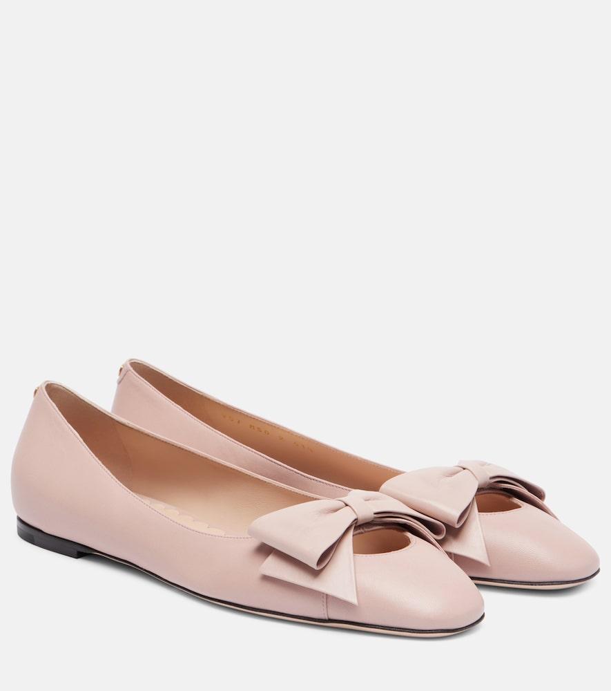 valentino garavani bowow leather ballet flats