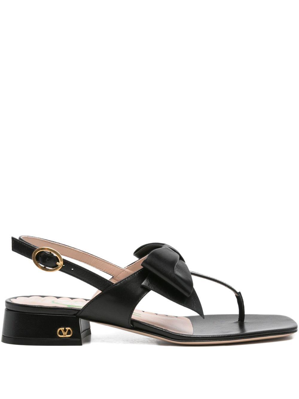 valentino garavani bowow leather thong sandals