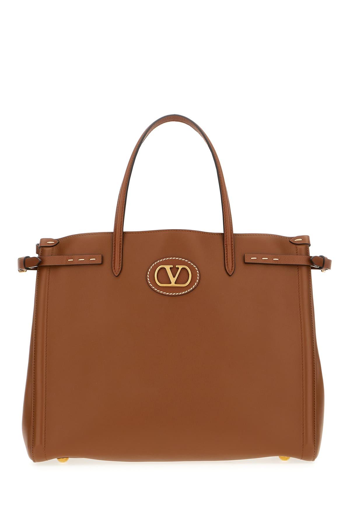 valentino garavani brown leather handbag