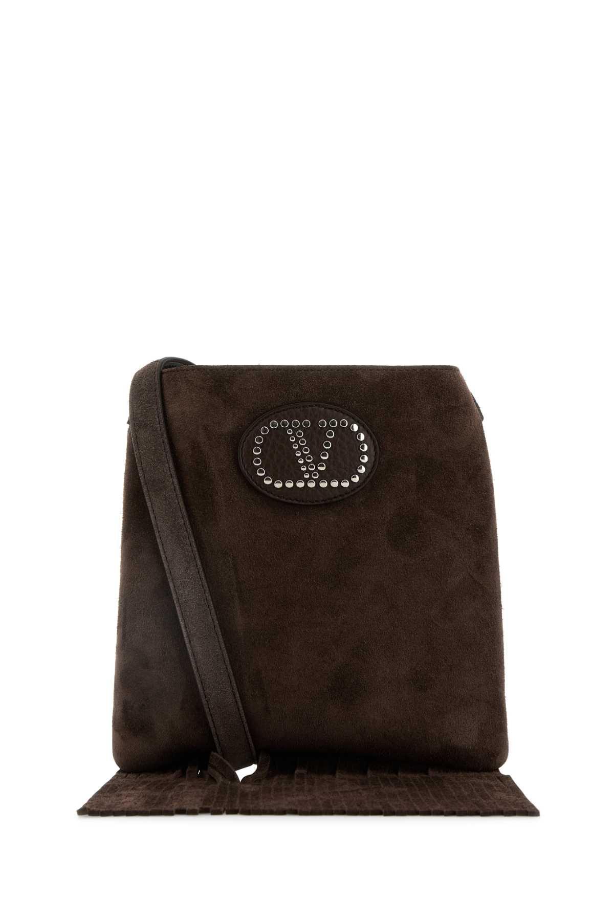 valentino garavani brown suede nellcã´te crossbody bag