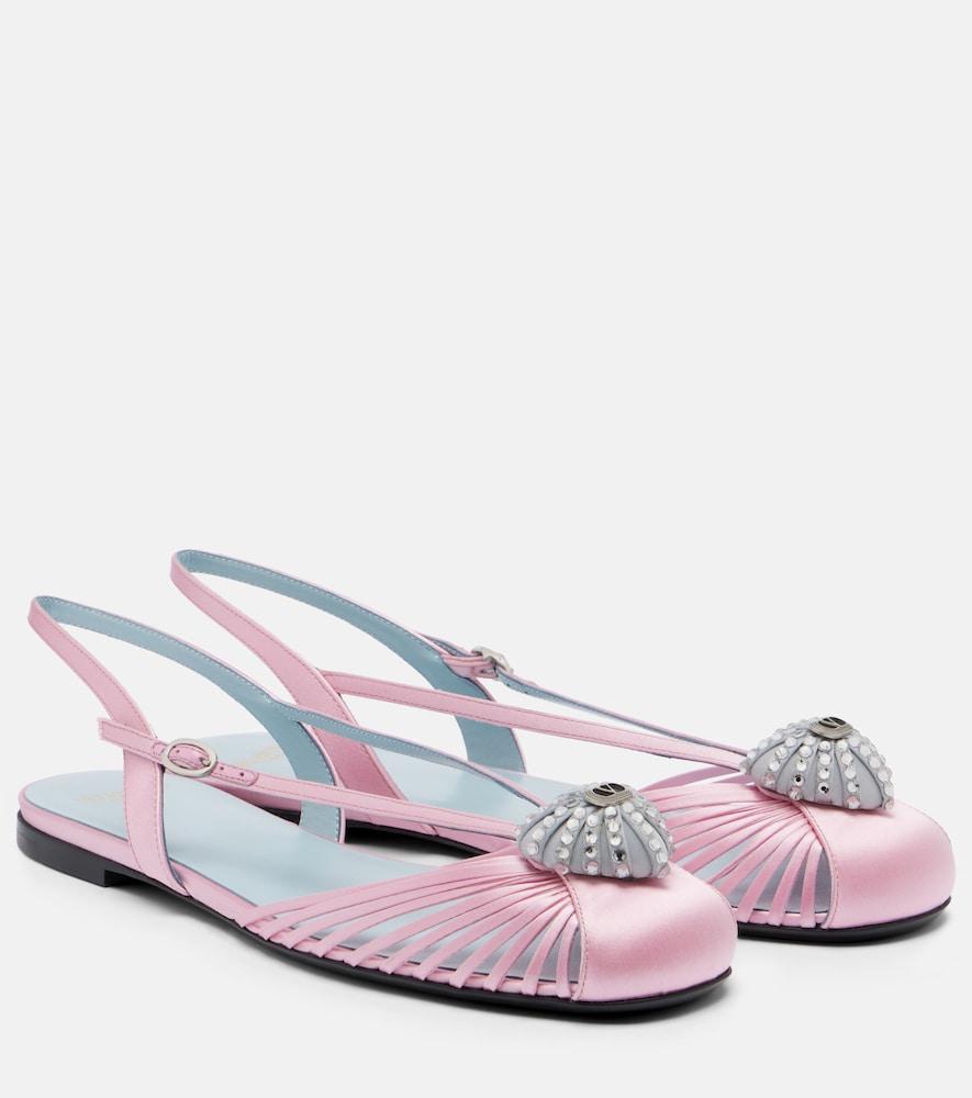 valentino garavani caur royal satin slingback flats