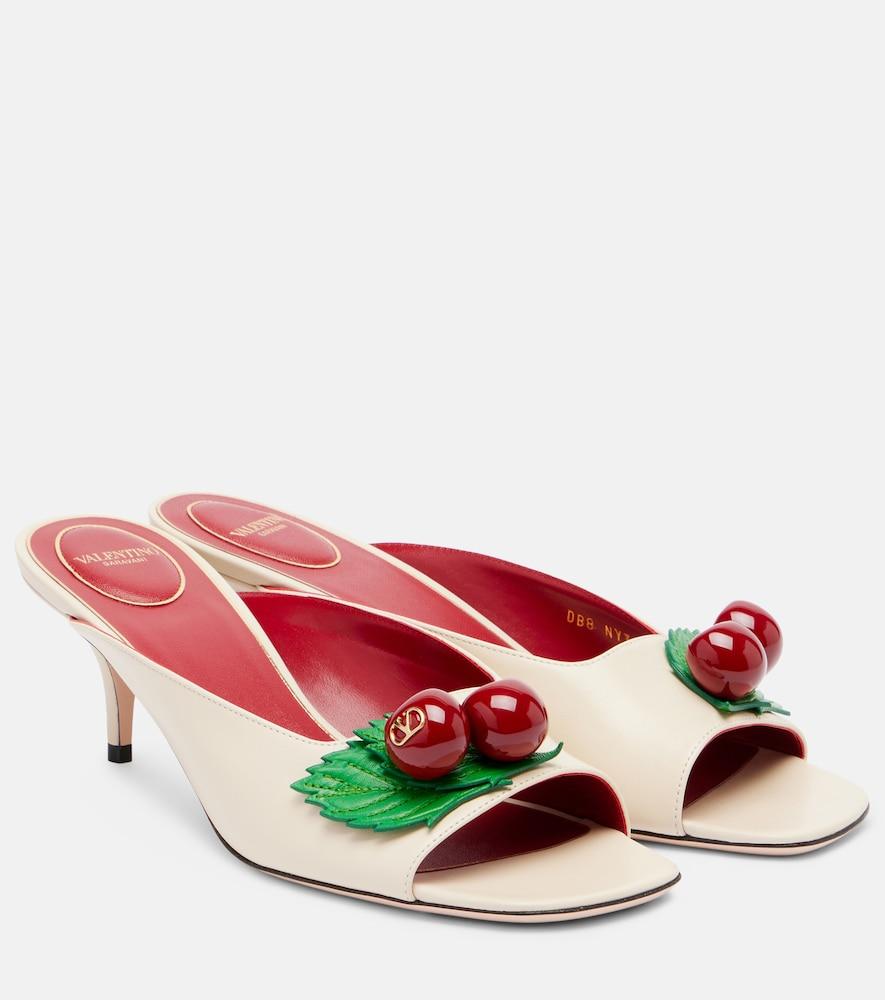 valentino garavani cherryfic 55 leather mules