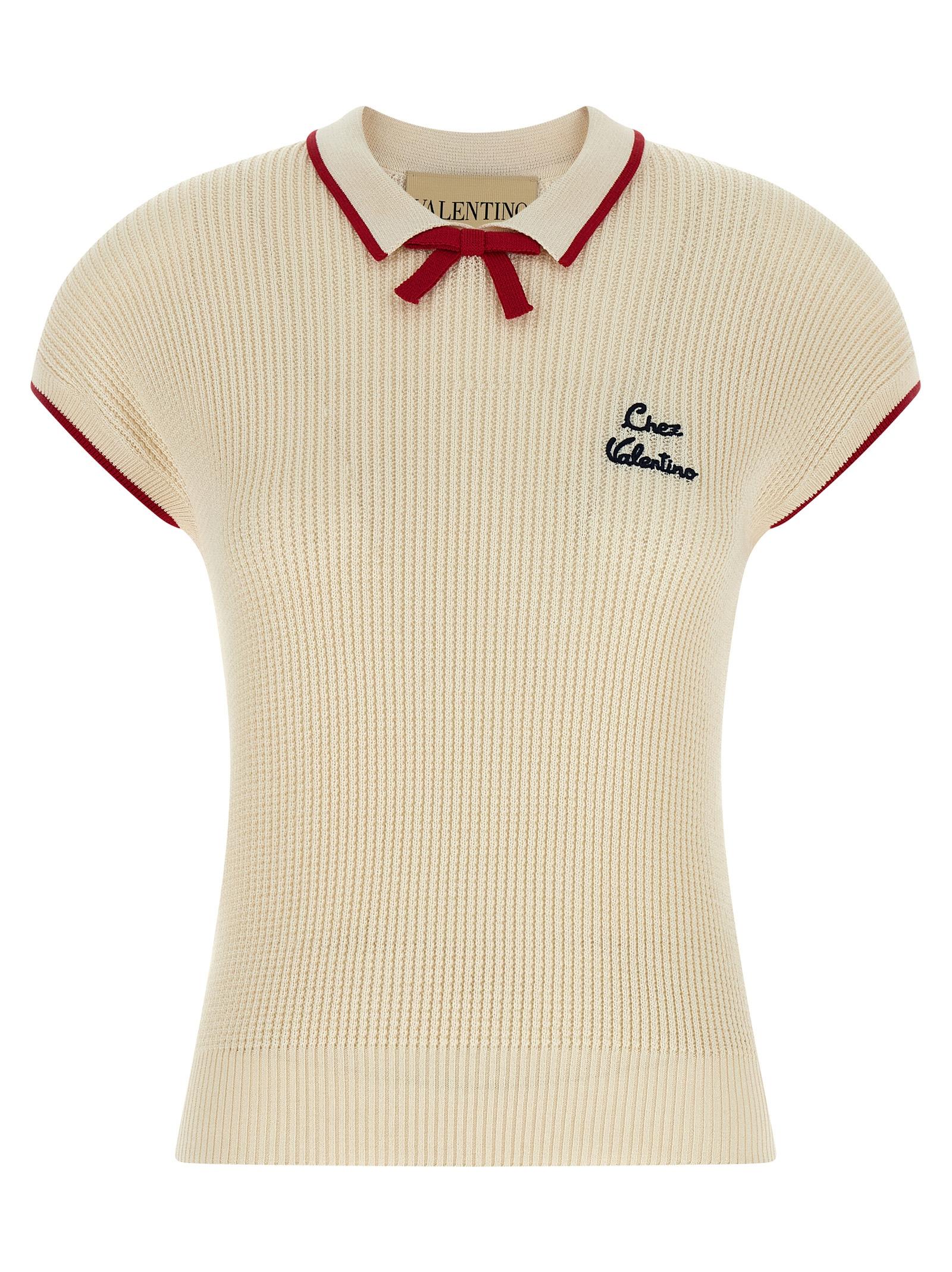 valentino garavani chez top beige cotton viscose tops - women