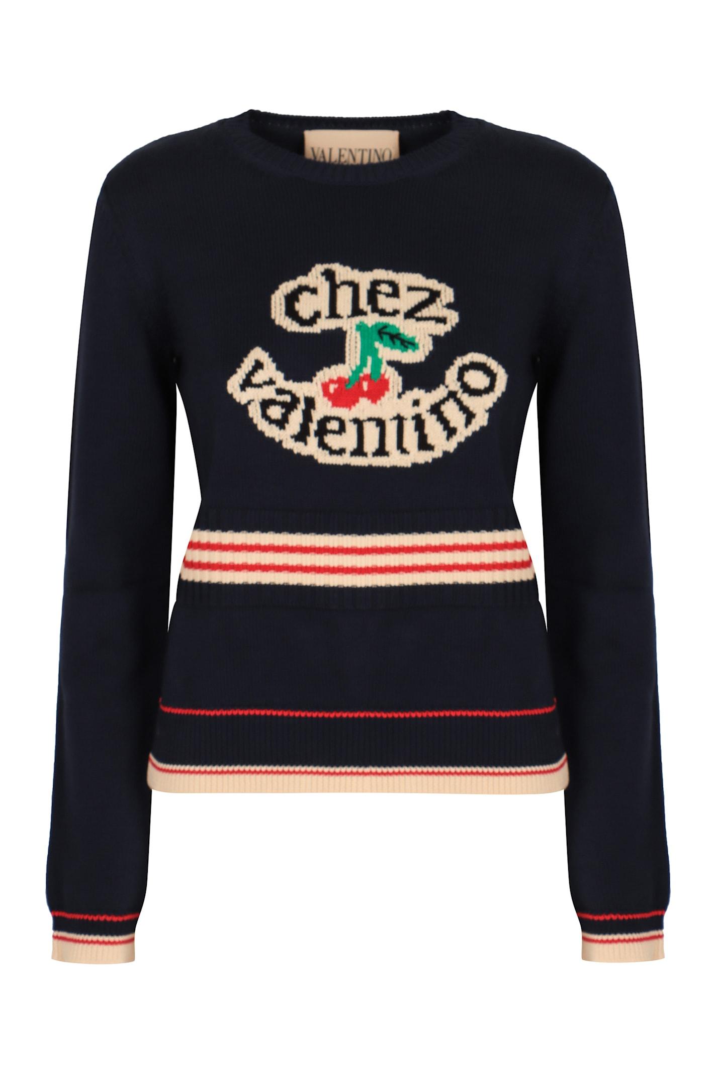 valentino garavani cotton crew-neck sweater