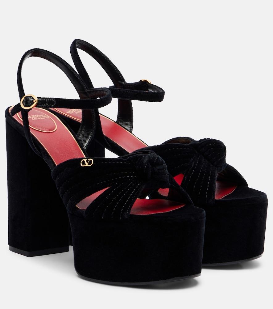 valentino garavani crasher 125 velvet platform sandals