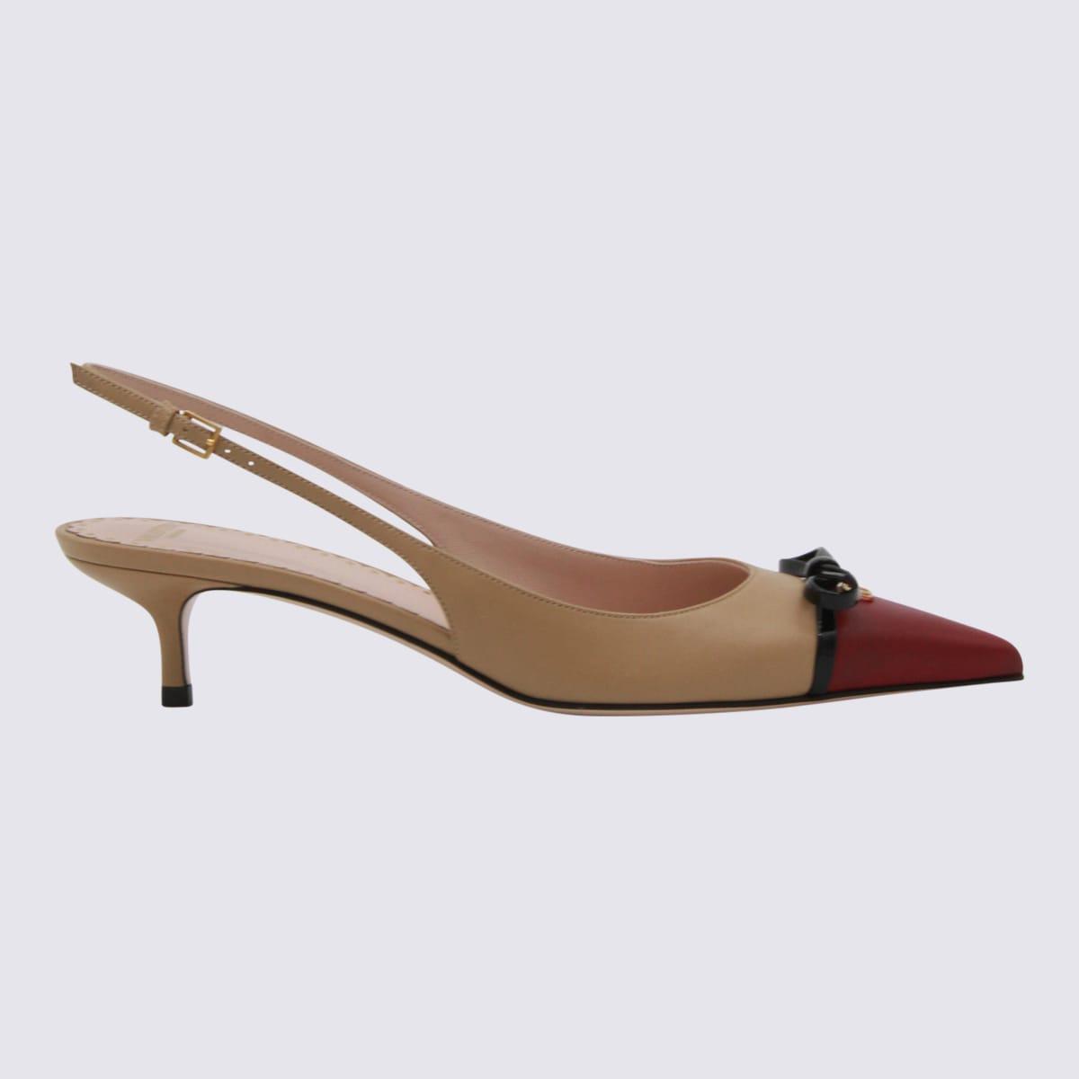 valentino garavani cream leather pumps