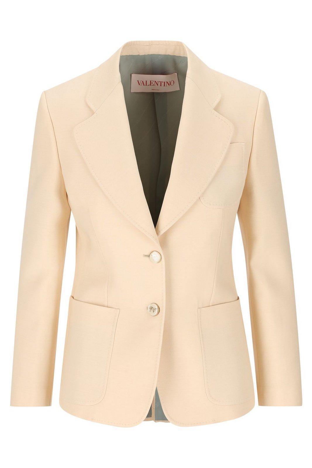 valentino garavani cream wool blend blazer