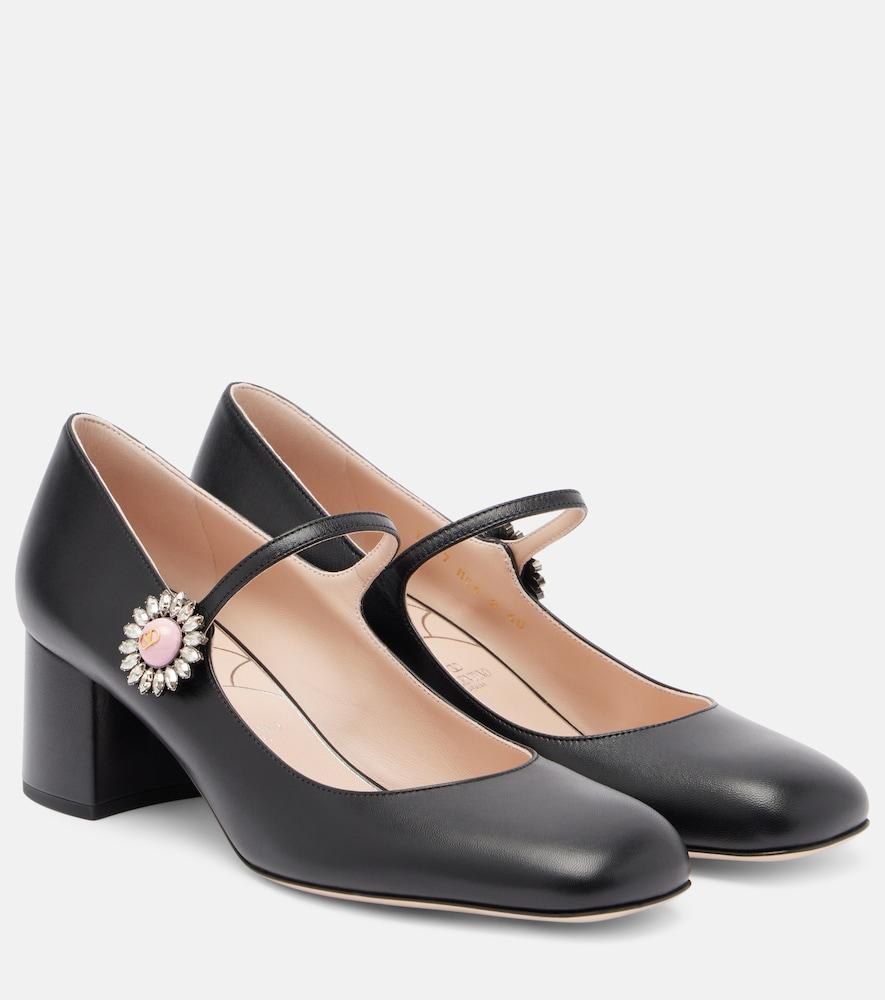 valentino garavani daisy jewel 55 leather mary jane pumps