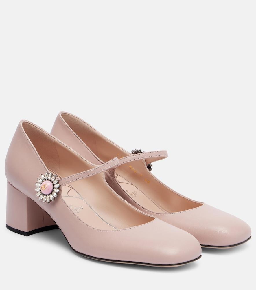 valentino garavani daisy jewel 55 leather mary jane pumps