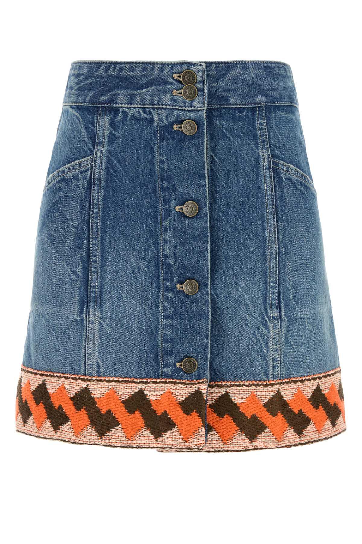 valentino garavani denim mini skirt