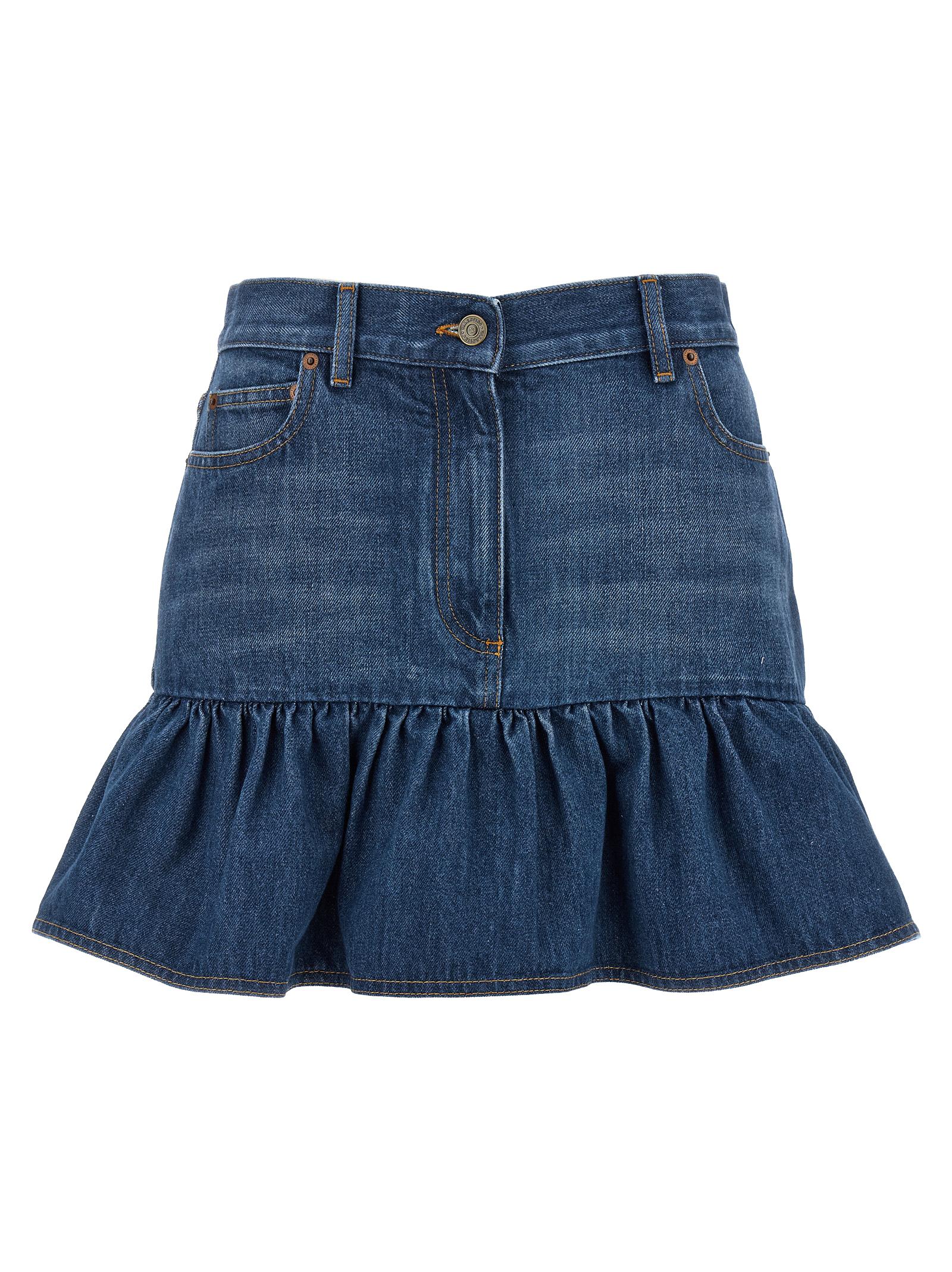 valentino garavani denim skirt light blue cotton - women