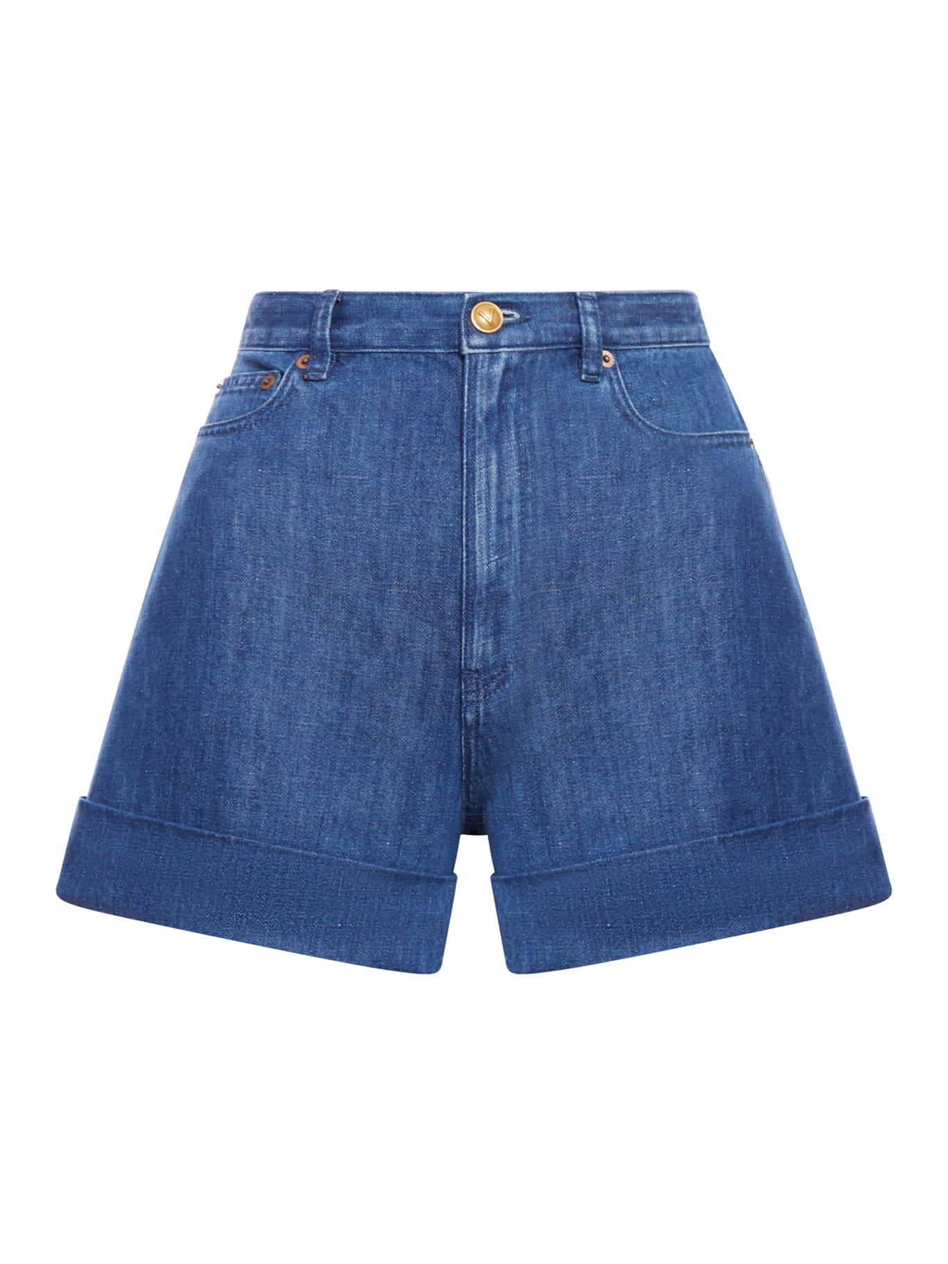 valentino garavani denim waisted shorts