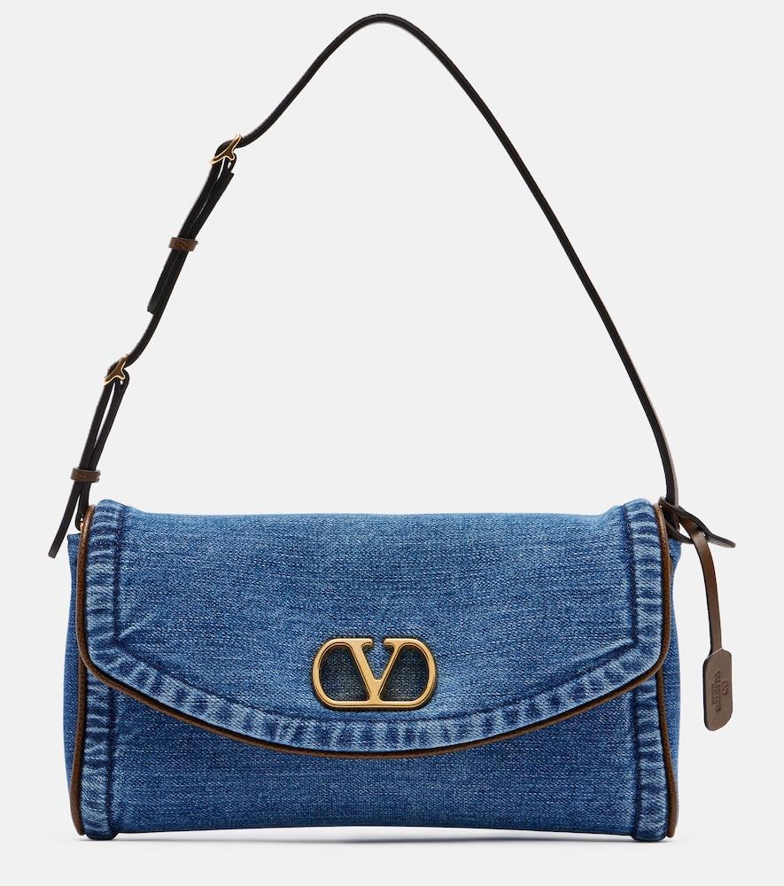 valentino garavani devain small denim shoulder bag