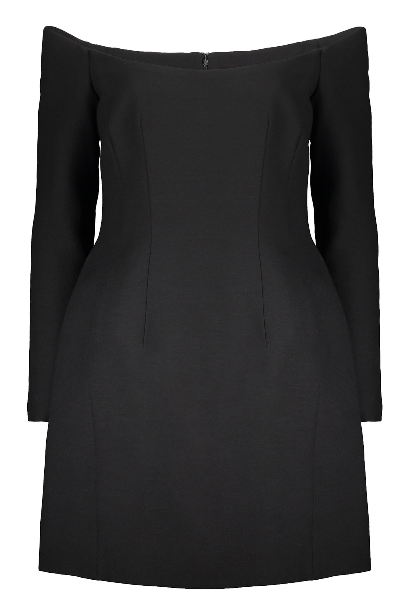 valentino garavani elegant black dress with boat neck