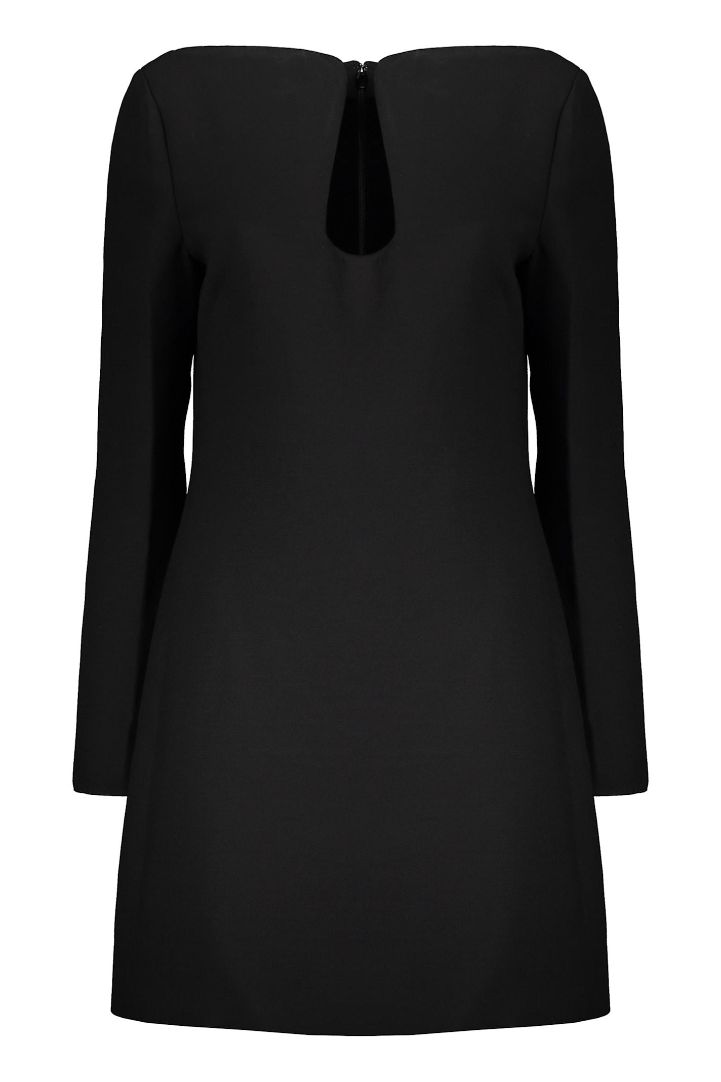 valentino garavani elegant black dress with long sleeves