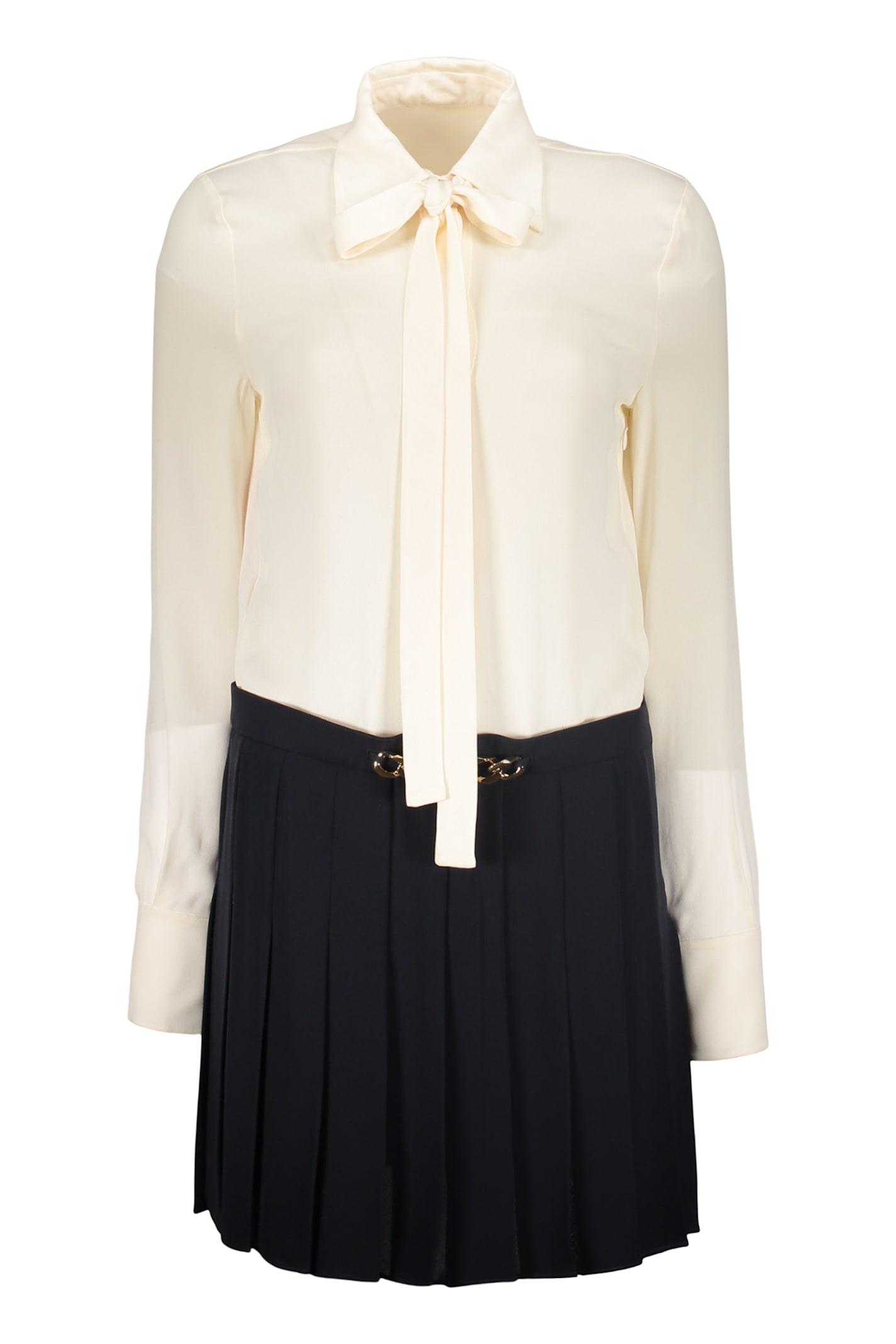 valentino garavani elegant dress with knot and sophisticated contrast