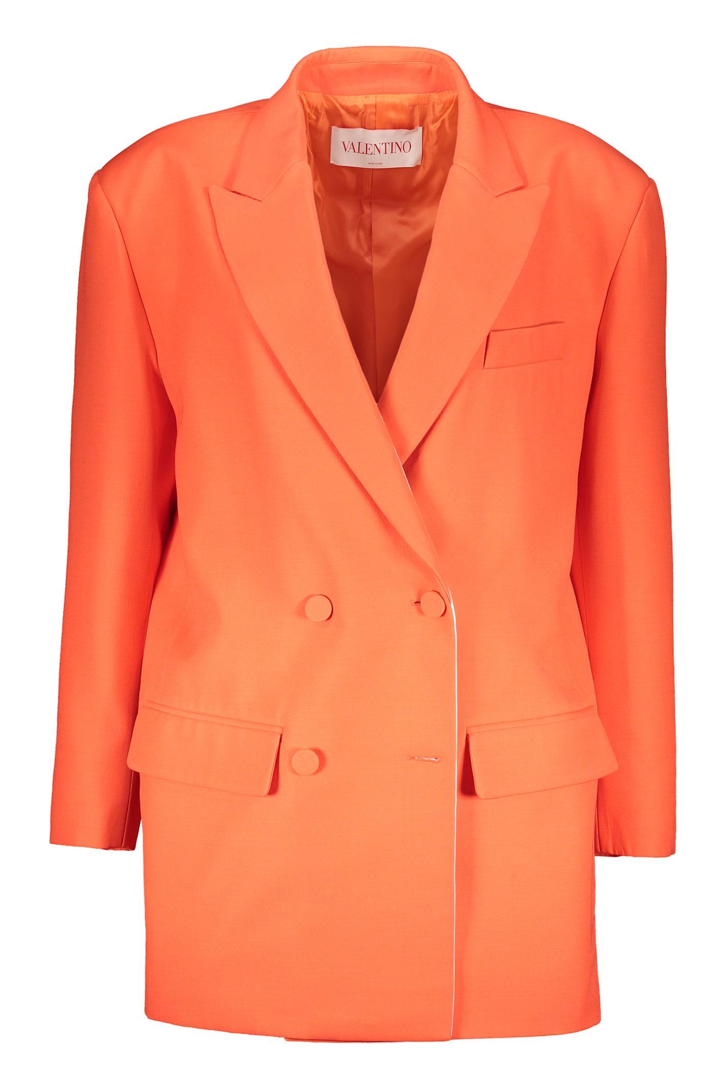 valentino garavani elegant orange blazer with double-breasted.