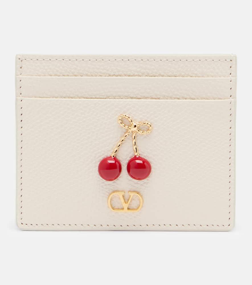 valentino garavani embellished leather card holder