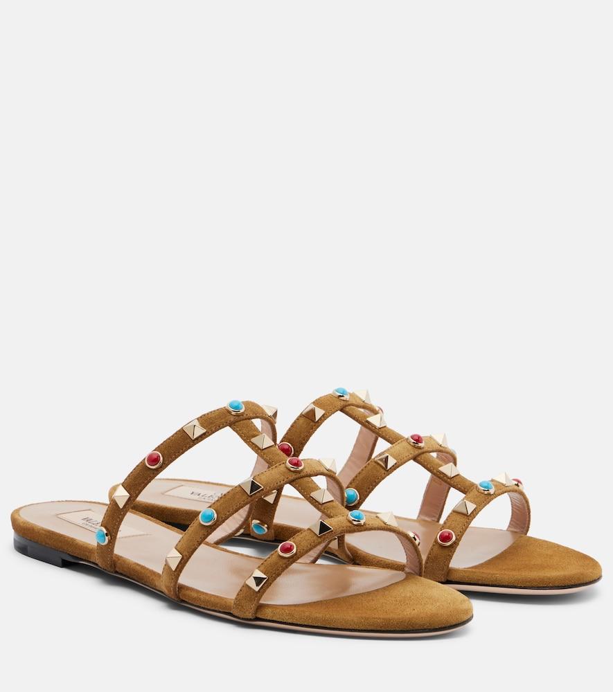 valentino garavani embellished suede sandals