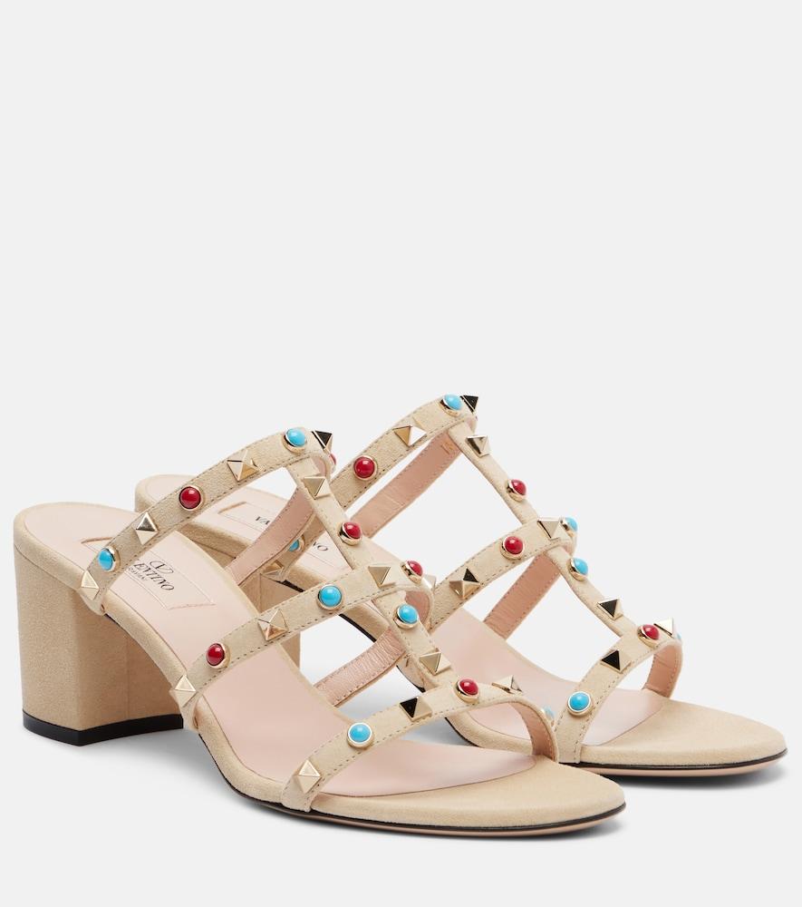 valentino garavani embellished suede sandals