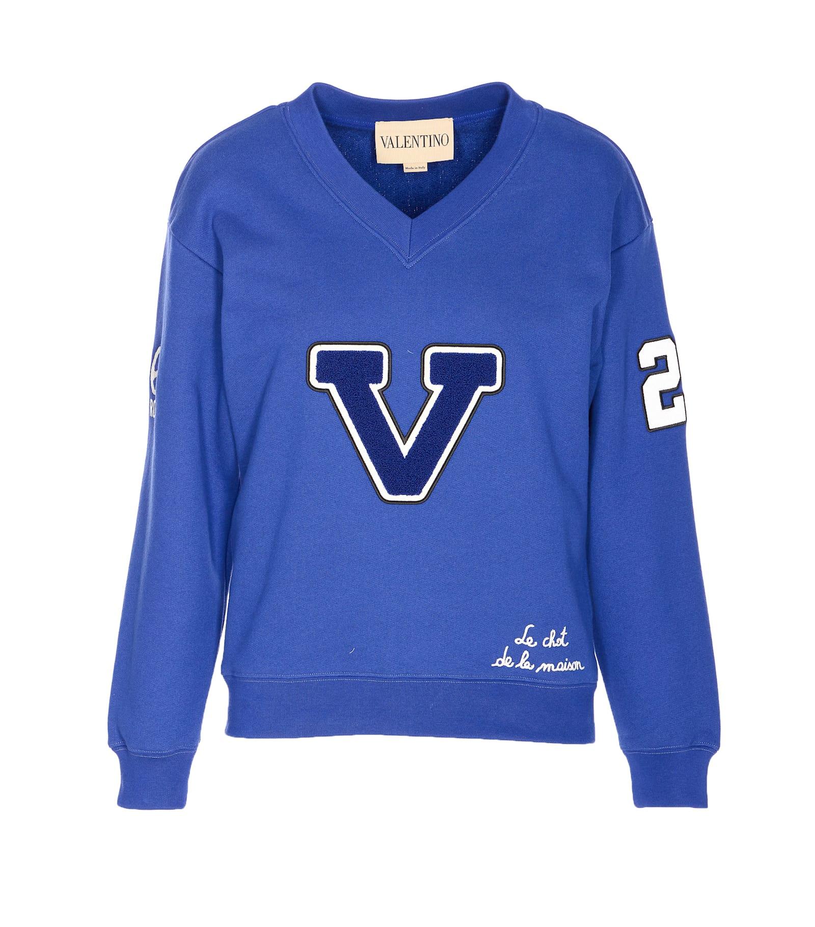 valentino garavani embroidered logo sweatshirt