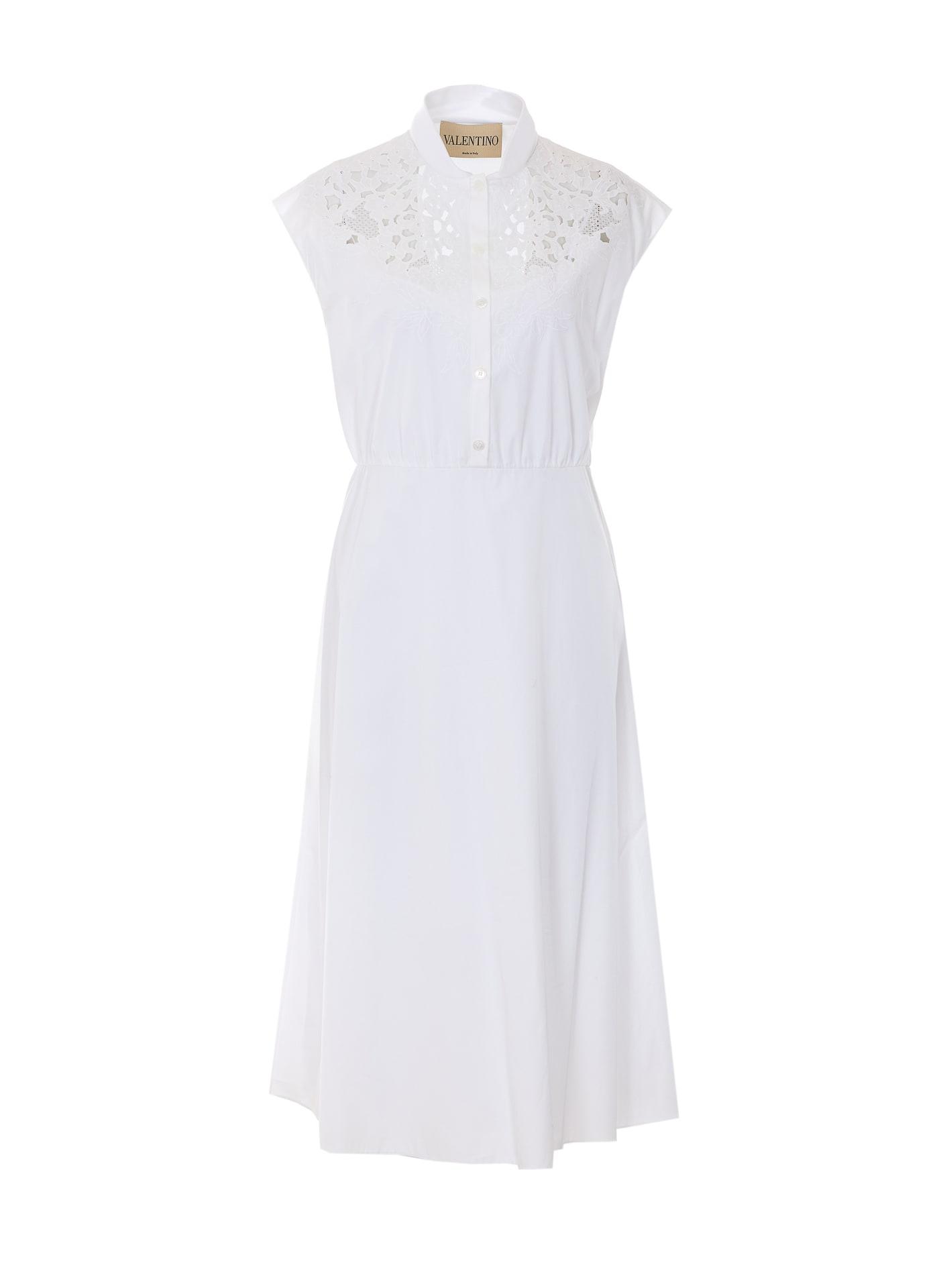 valentino garavani embroidered midi dress