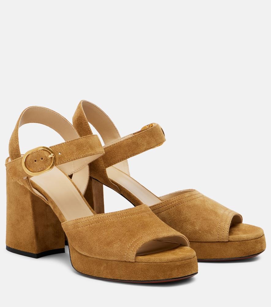 valentino garavani fawcette 100 suede platform sandals