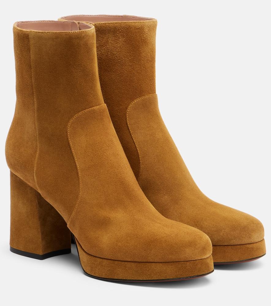 valentino garavani fawcette 90 suede platform ankle boots