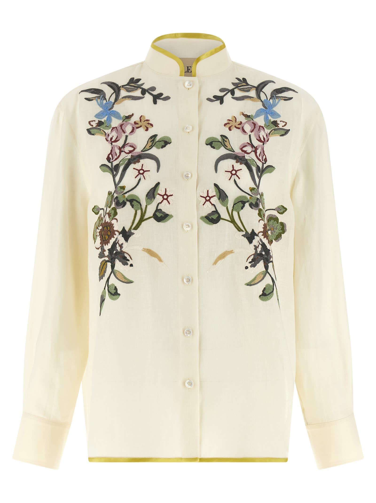 valentino garavani floral embroidery shirt