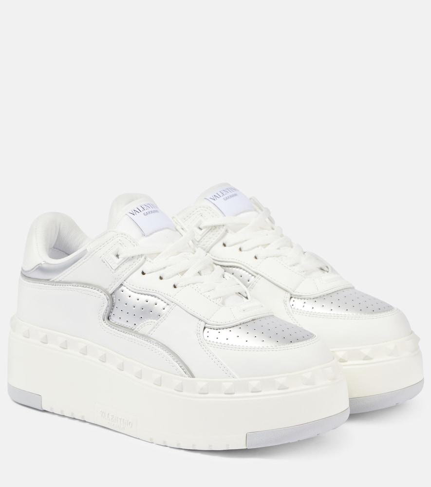 valentino garavani freedots xl leather platform sneakers