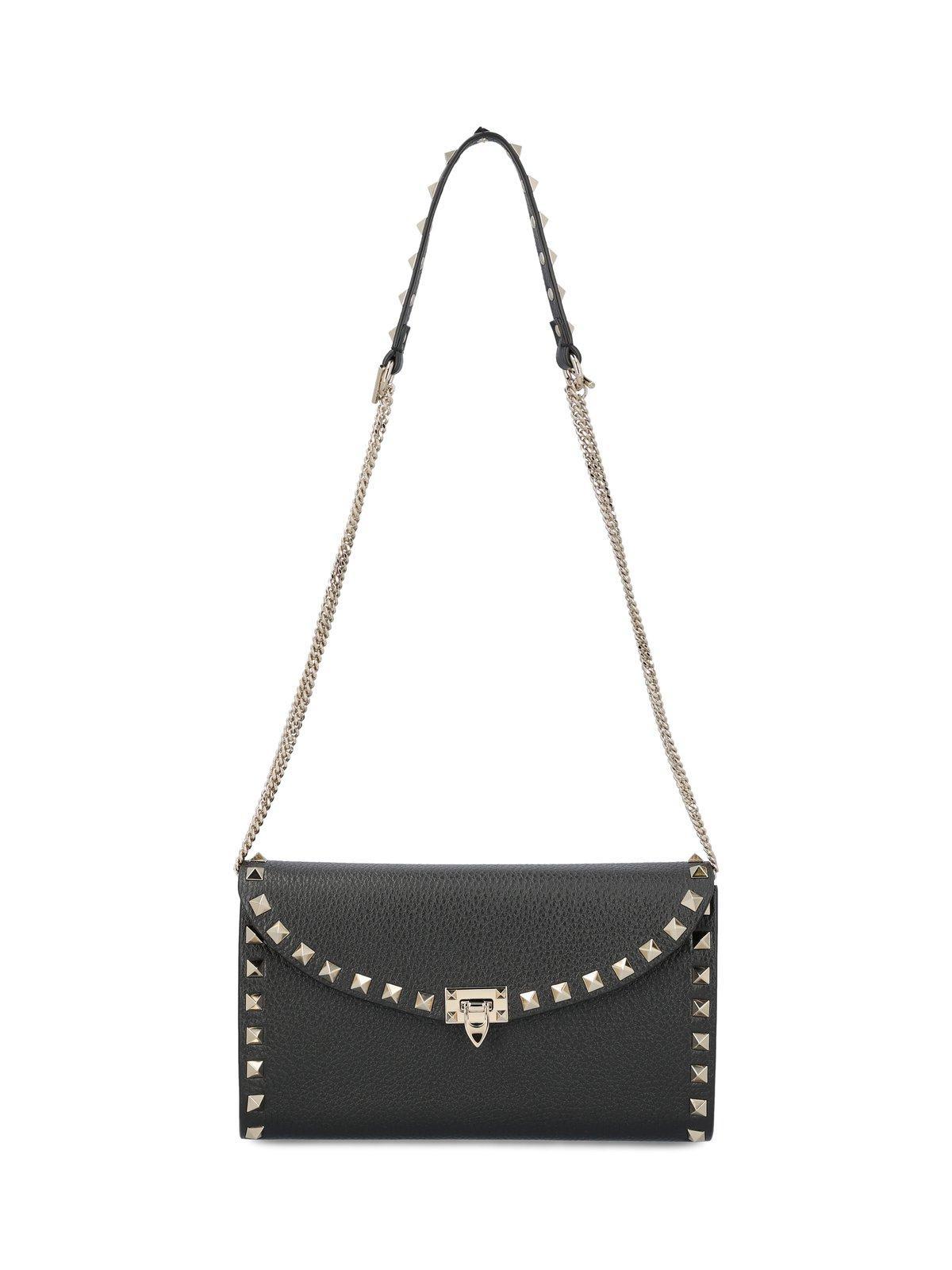 valentino garavani garavani rockstud foldover top crossbody bag