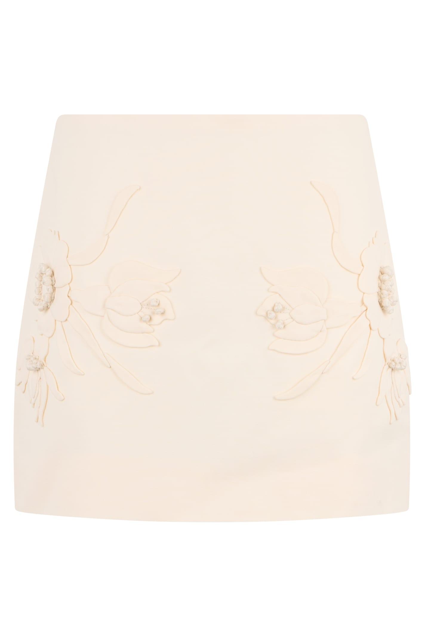 valentino garavani gonna with floral applications