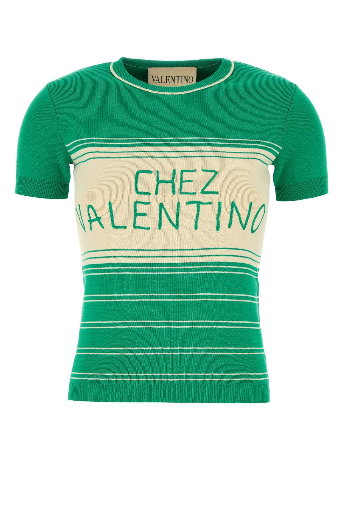 valentino garavani grass green cotton sweater