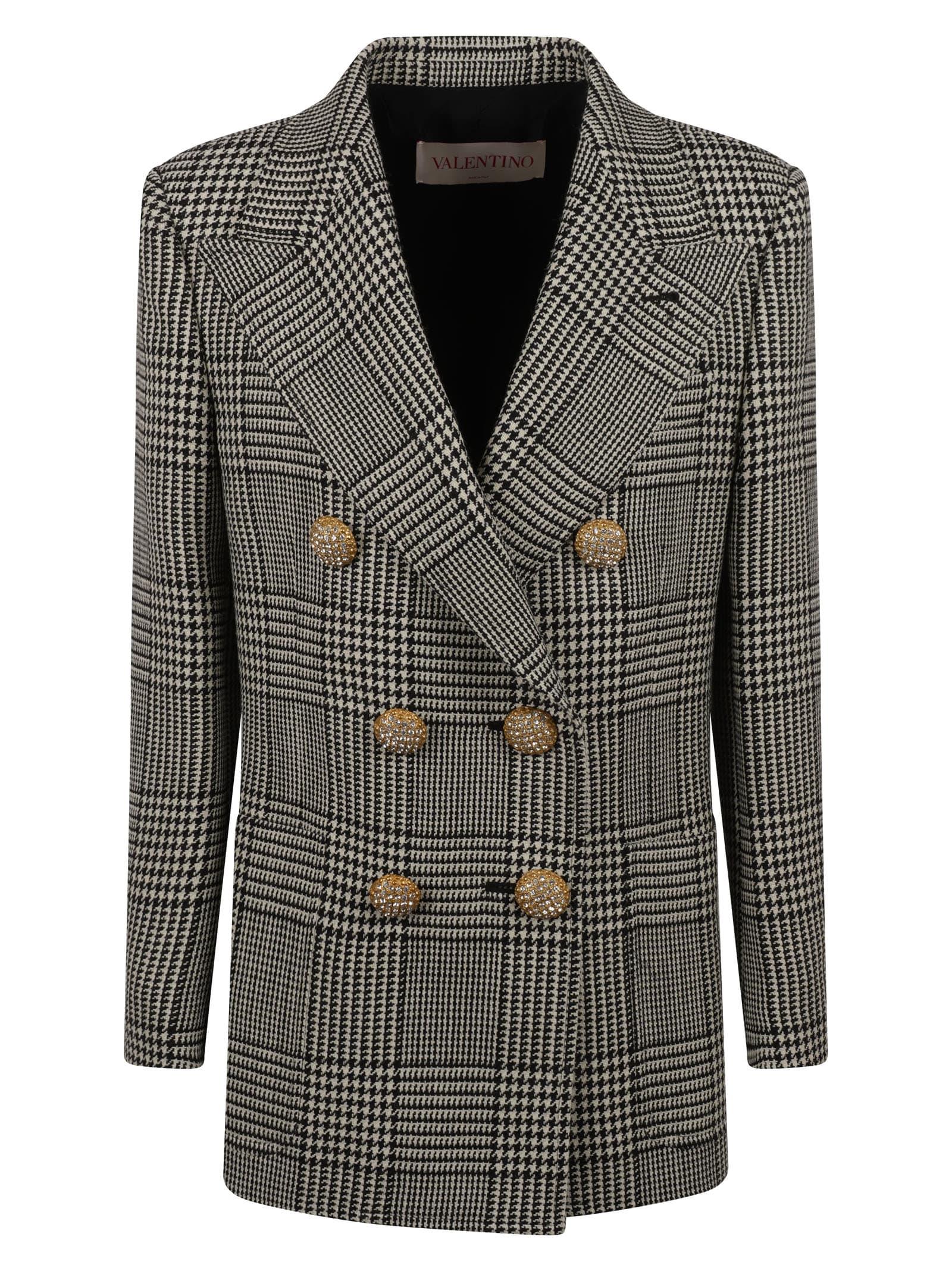 valentino garavani houndstooth wool blazer