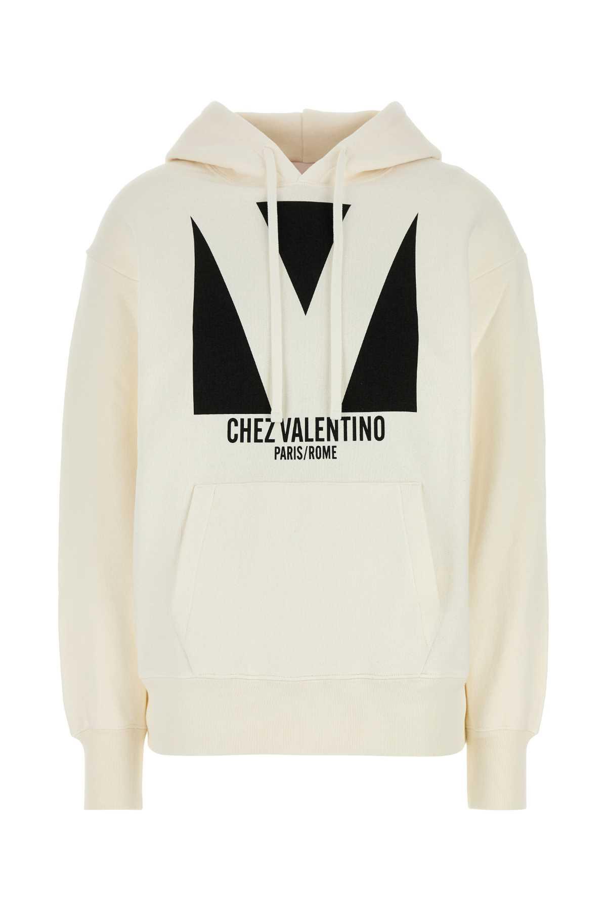 valentino garavani ivory cotton sweatshirt