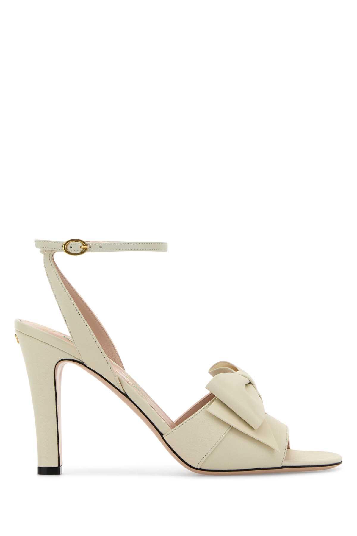 valentino garavani ivory leather bowow sandals