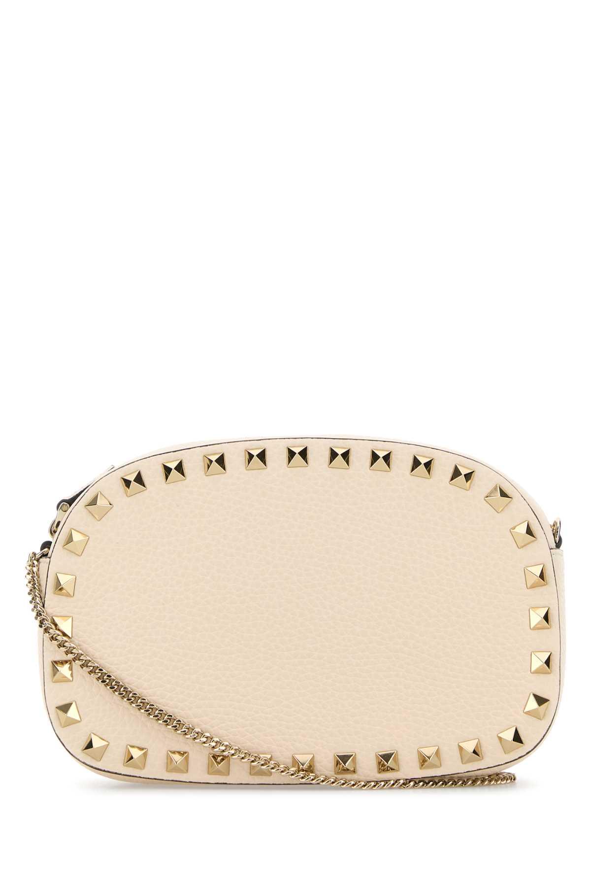valentino garavani ivory leather rockstud crossbody bag