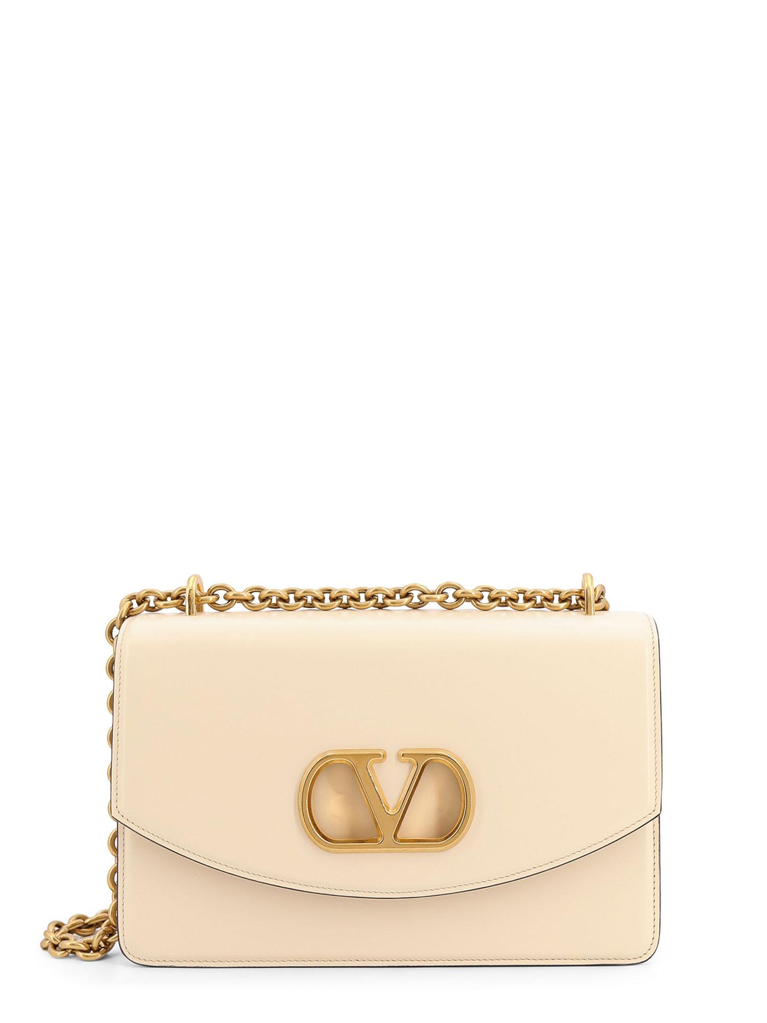 valentino garavani ivory leather vain shoulder bag